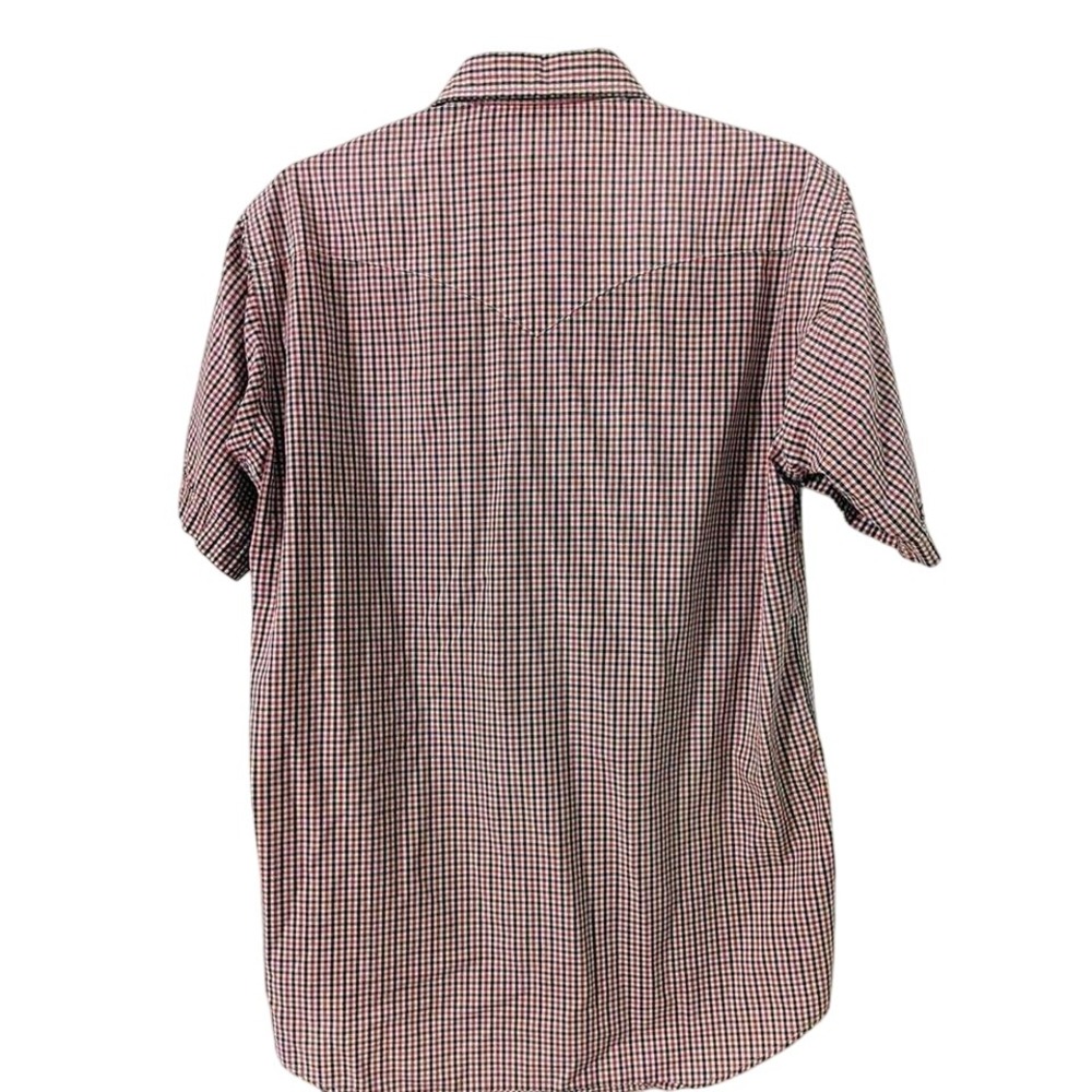 Flying R Ranchwear Red Plaid Western Rodeo Cowboy Short Sleeve Shirt Medium - Picture 4 of 5